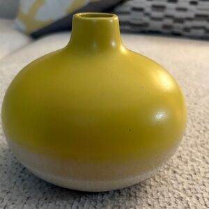 Yellow and Cream Ceramic Vase